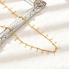 304 Stainless Steel Twist Chain Tassel Necklaces for Women NJEW-U029-01G-2