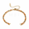 Two Tone Handmade Brass Curb Chain Bracelet Makings AJEW-JB00850-04-1