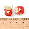 French Fries with Heart Brass Enamel European Beads KK-CBA9CBD-04G-3