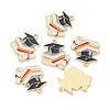 Study Supplies Theme Alloy Enamel Pendants ENAM-WH0061-20C-01-2