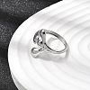 5Pcs 304 Stainless Steel Open Cuff Rings for Women RJEW-K313-03P-3