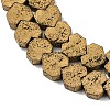 Electroplated Natural Lava Rock Beads Strands G-K388-04B-09-2