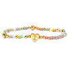 Summer Stainless Steel Heart Alphabet Colorful Glass Seed Beaded Stretch Bracelets for Women JV8929-52-1