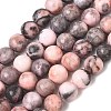 Natural Pink Zebra Jasper Beads Strands X-G-P231-01-8mm-2