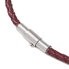 3MM Punk Rock Round Braided Leather Cord Necklaces NJEW-JN05861-01-7