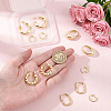 6 Pairs Brass Hoop Earring & Stud Earring Sets EJEW-UN0005-41-4