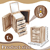 5-Tier Wood Jewelry Organizer Drawer Boxes with Mirror for Rings Earrings Bracelets Necklaces AJEW-WH0696-827-3