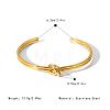 Geometric C-Shaped Double Layer Adjustable 304 Stainless Steel Twisted Knot Cuff Bangles for Women FB2963-7