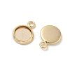 Flat Round Brass Pendant Cabochon Settings KK-K414-14A-G-2