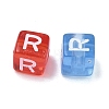 Spray Painted Transparent Acrylic Beads MACR-K365-07R-2