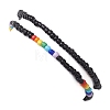 2Pcs 2 Styles Heart Glass Seed Beaded Stretch Bracelet Sets BJEW-JB10530-02-5