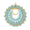 304 Stainless Steel & Brass & Dyed & Heated Natural Magnesite & TOHO Glass Seed Beaded Pendants PALLOY-MZ01379-01-1