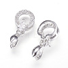 Long-Lasting Plated Brass Micro Pave Cubic Zirconia Ice Pick Pinch Bails X-ZIRC-F063-06C-P-2