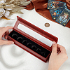 7-Slot Imitation Leather Dice Organizer Boxes with Magnetic Visible Window Lid ODIS-WH0079-105C-3