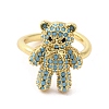 Rack Plating Brass Micro Pave Cubic Zirconia Finger Ring RJEW-C072-32A-02G-2