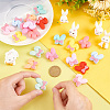Olycraft 20Pcs 10 Colors Rabbit with Bowknot Food Grade Eco-Friendly Silicone Beads SIL-OC0001-17-3
