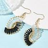 Glass Braided Beads Dangle Earrings EJEW-MZ00746-3
