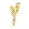 Brass Micro Pave Clear Cubic Zirconia Pendants KK-L238-19G-1