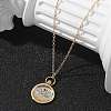 Brass Twelve Constellations Tarot Pendant Necklaces NJEW-Q006-01L-G-5