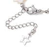 2Pcs Natural White Shell Star & Moon Link Bracelets BJEW-JB13283-5