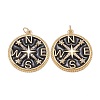 Eco-Friendly Brass Micro Pave Clear Cubic Zirconia Enamel Pendants ZIRC-C024-01G-01-1