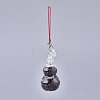 Transparent Glass Wishing Bottle Pendant Decoration HJEW-K033-B04-2