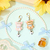 2Pcs Handmade Porcelain Pendant Decorations HJEW-SW00372-3