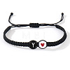 304 Stainless Steel Alphabet Beads Braided Bead Bracelets RY3090-51-1