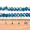 Electroplate Transparent Glass Beads Strands EGLA-A046-01B-10-4