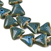 Glazed Porcelain Triangle Beads Strands PORC-B002-01-02-2