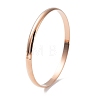 Ion Plating(IP) Fashion Polished 304 Stainless Steel Plain Bangles BJEW-L664-024C-RG-01-1