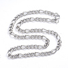Unisex 304 Stainless Steel Figaro Chain Necklaces NJEW-L173-004-P-2