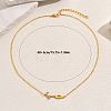 Brass Micro Pave Clear Cubic Zirconia Arabic Alphabet Pendant Necklaces for Women VF6058-5