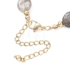 Natural Tourmalinated Quartz & Brass Beaded Bracelets for Women BJEW-JB12904-02-4