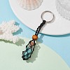 Synthetic Turquoise Wishing Bottle Keychain KEYC-JKC00726-01-2