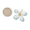 Two Tone Glass Seed Beaded Butterfly Pendants PALLOY-MZ00556-04-2