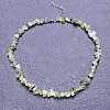 Natural Prehnite Chip Beaded Necklaces for Women IW6789-57-1