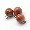 Round Synthetic Goldstone Pendants G-Q434-03-2