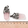 Natural Rose Quartz Faceted Sword Pendants G-Q163-01AS-06-3