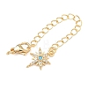 Brass Micro Pave Clear Cubic Zirconia Curb Chain Extender KK-G556-07G-2
