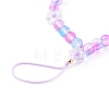 Frosted Round Spray Painted Glass Beaded Mobile Straps HJEW-JM00467-01-2