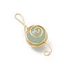 4Pcs 4 Styles Natural Amethyst & Carnelian & Green Aventurine & Rose Quartz Round Copper Wire Wrapped Pendants PALLOY-TA00248-01-4