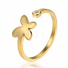 Stylish Adjustable Stainless Steel Butterfly Cuff Rings for Women CD3807-4-1