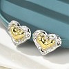 304 Stainless Steel Two Tone Stud Earrings EJEW-A124-01A-1