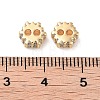 Brass Clear Cubic Zirconia Bead KK-B102-39G-2