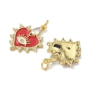 Brass Micro Pave Cubic Zirconia Pendants KK-P326-11G-02-2