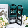 PS Plastic Earring Display Folding Screen Stands with 2 Folding Panels ODIS-WH0043-142B-01-3