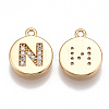 Brass Cubic Zirconia Charms X-KK-T038-194G-N-1