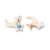 Stainless Steel & Natural Shell Pendants PALLOY-JF05891-2