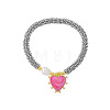 Brass Enamel Heart Charm Bracelets FS-WGFECDF-03-1